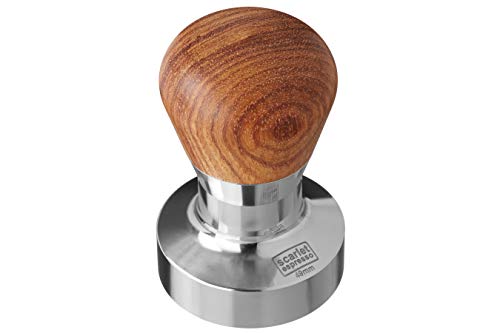 Scarlet Espresso Tamper | Ergonomique et Precision pour Barista - Manche en PVC ou Bois Précieux - Base Acier Inoxydable